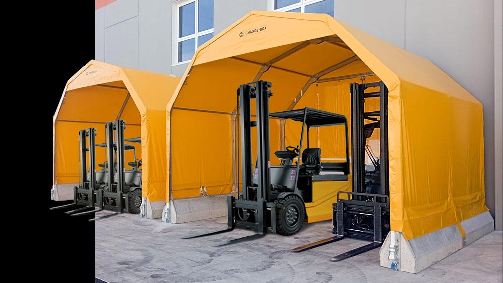 tettoia per carrelli elevatori